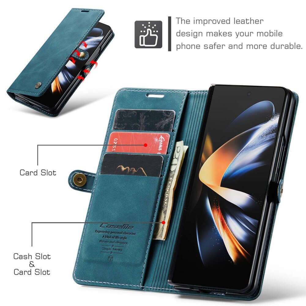 Slim Pung Etui Samsung Galaxy Z Fold 4 blå