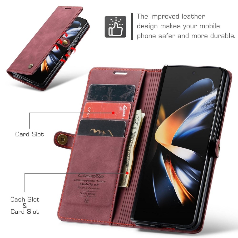 Slim Pung Etui Samsung Galaxy Z Fold 4 rød