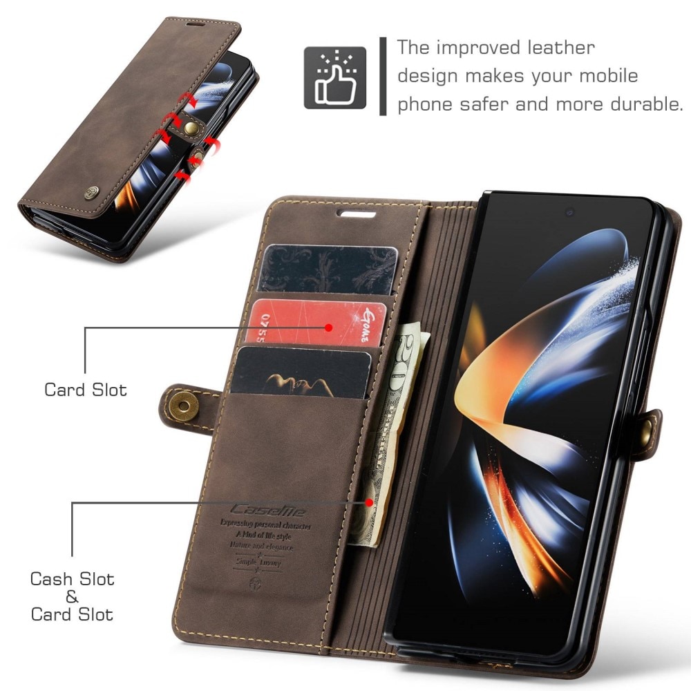 Slim Pung Etui Samsung Galaxy Z Fold 4 brun