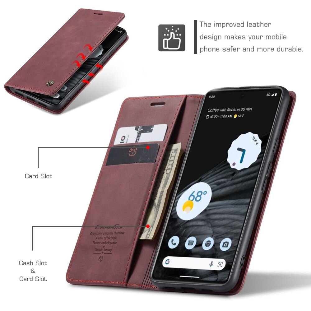 Slim Pung Etui Google Pixel 7 Rød