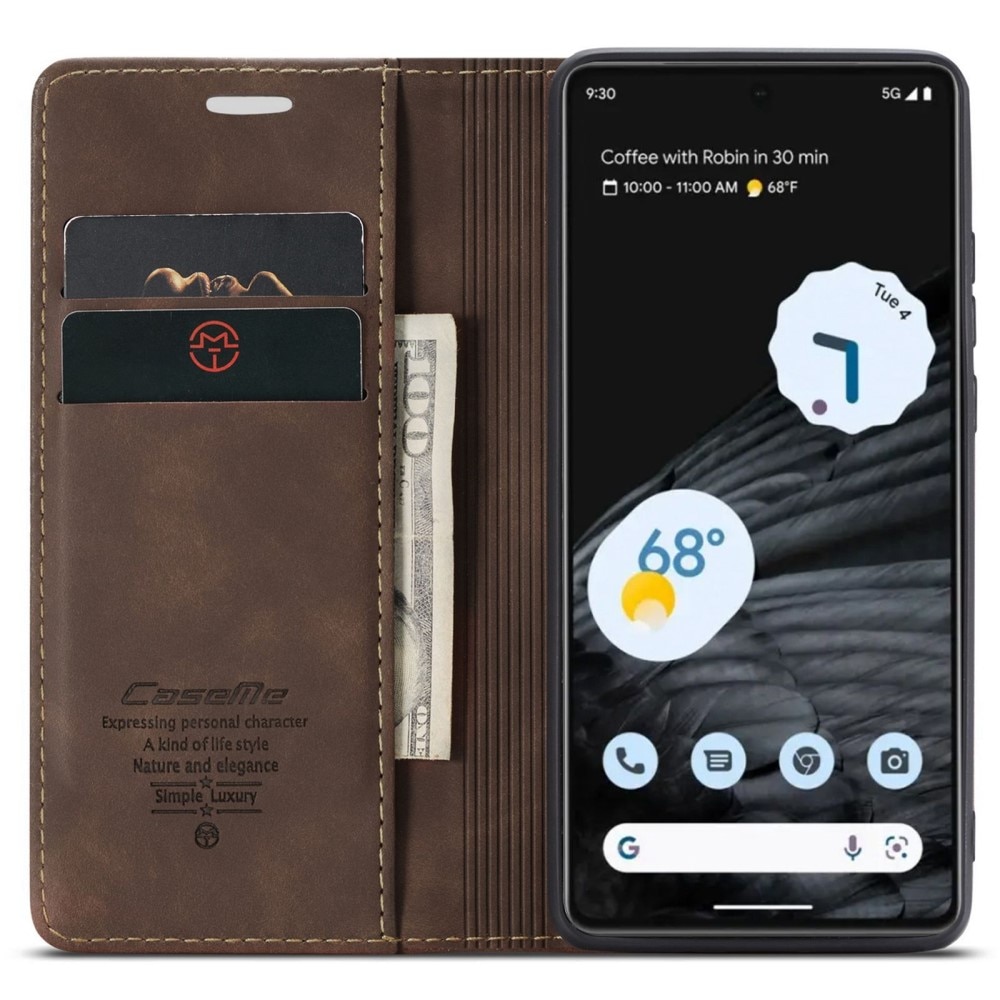Slim Pung Etui Google Pixel 7 Brun