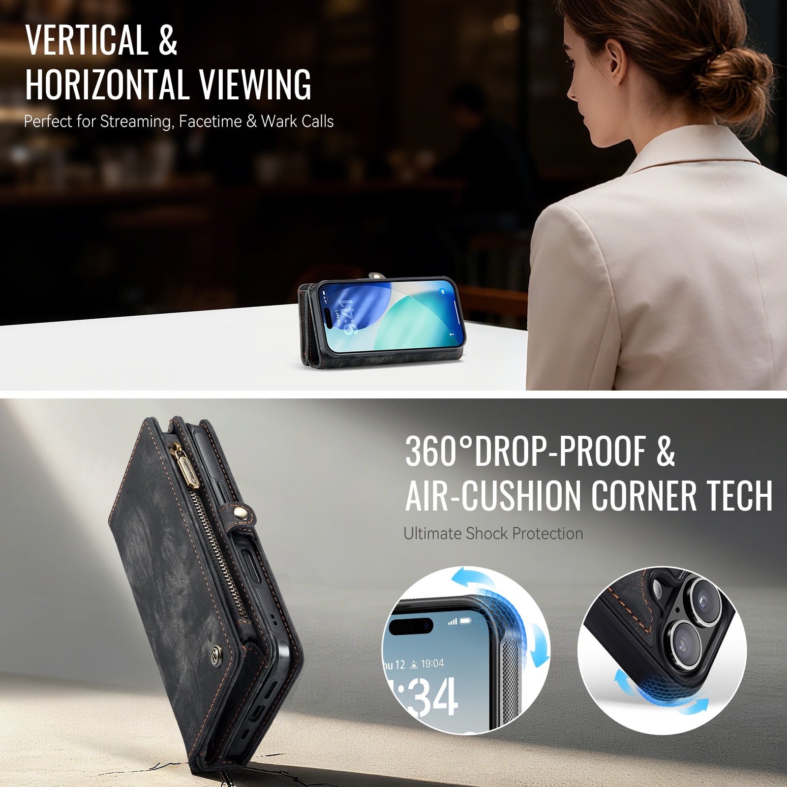 Multi-slot Mobiltaske iPhone 17 Grå