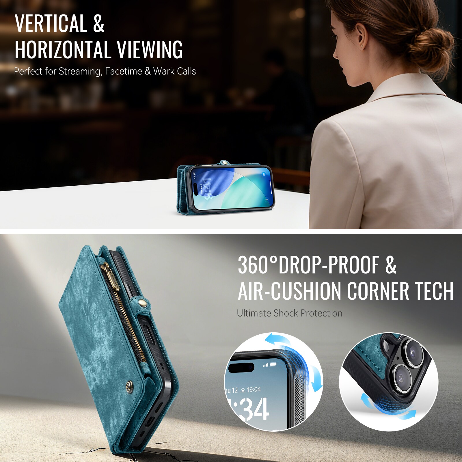 Multi-slot Mobiltaske iPhone 17 Blå