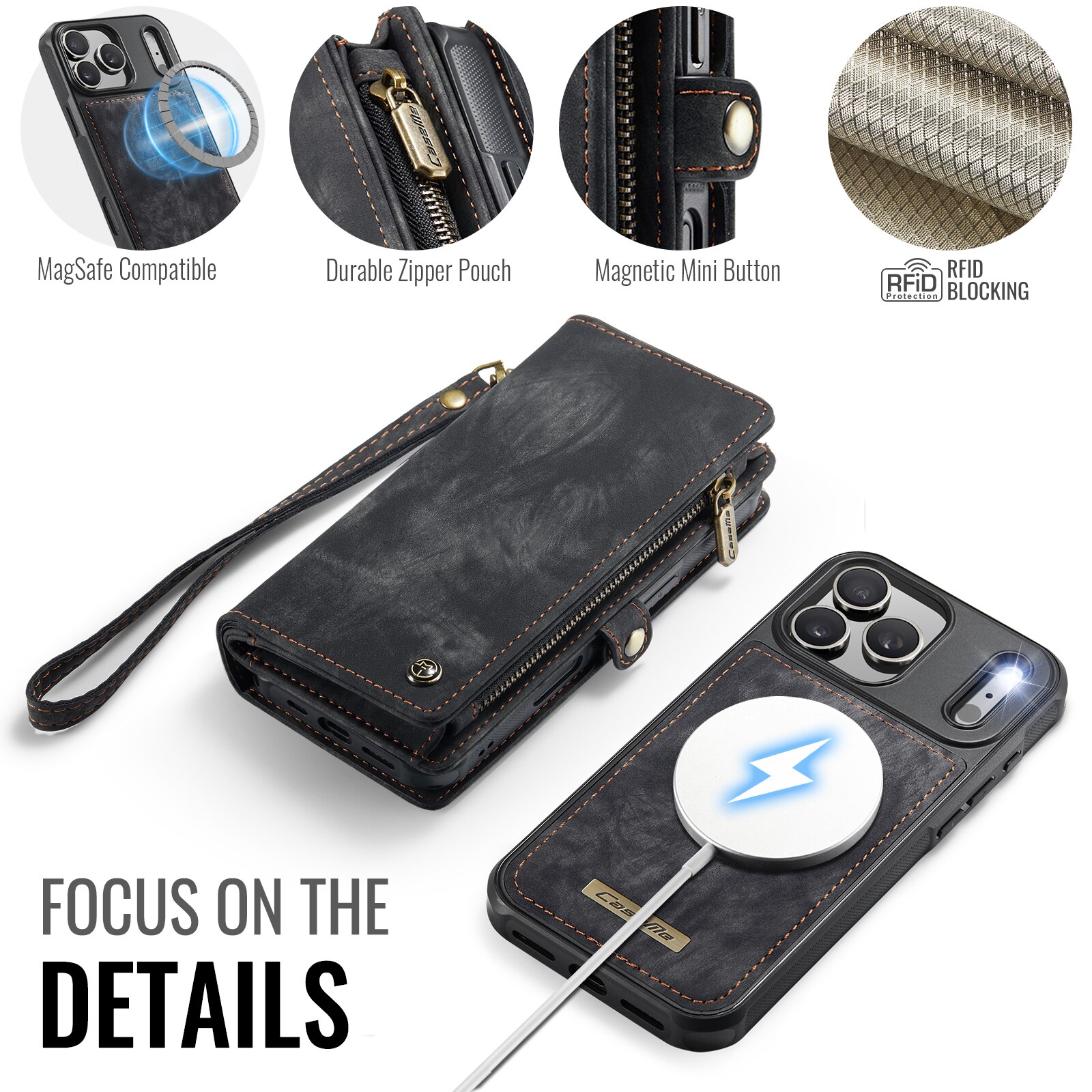 Multi-slot Mobiltaske iPhone 17 Pro Grå