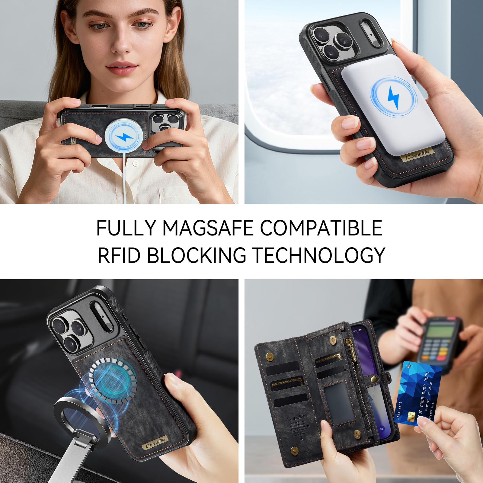 Multi-slot Mobiltaske iPhone 17 Pro Grå