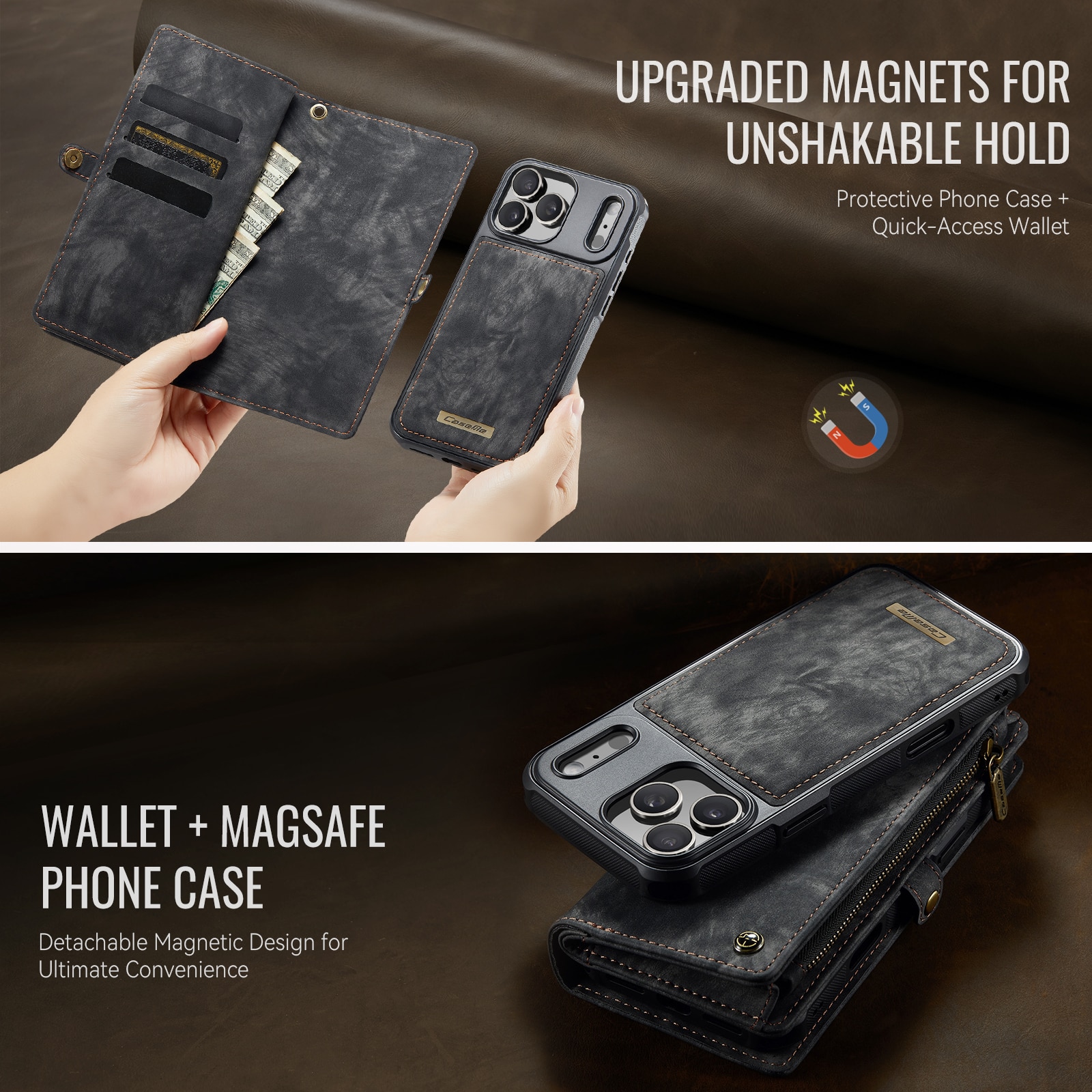 Multi-slot Mobiltaske iPhone 17 Pro Grå