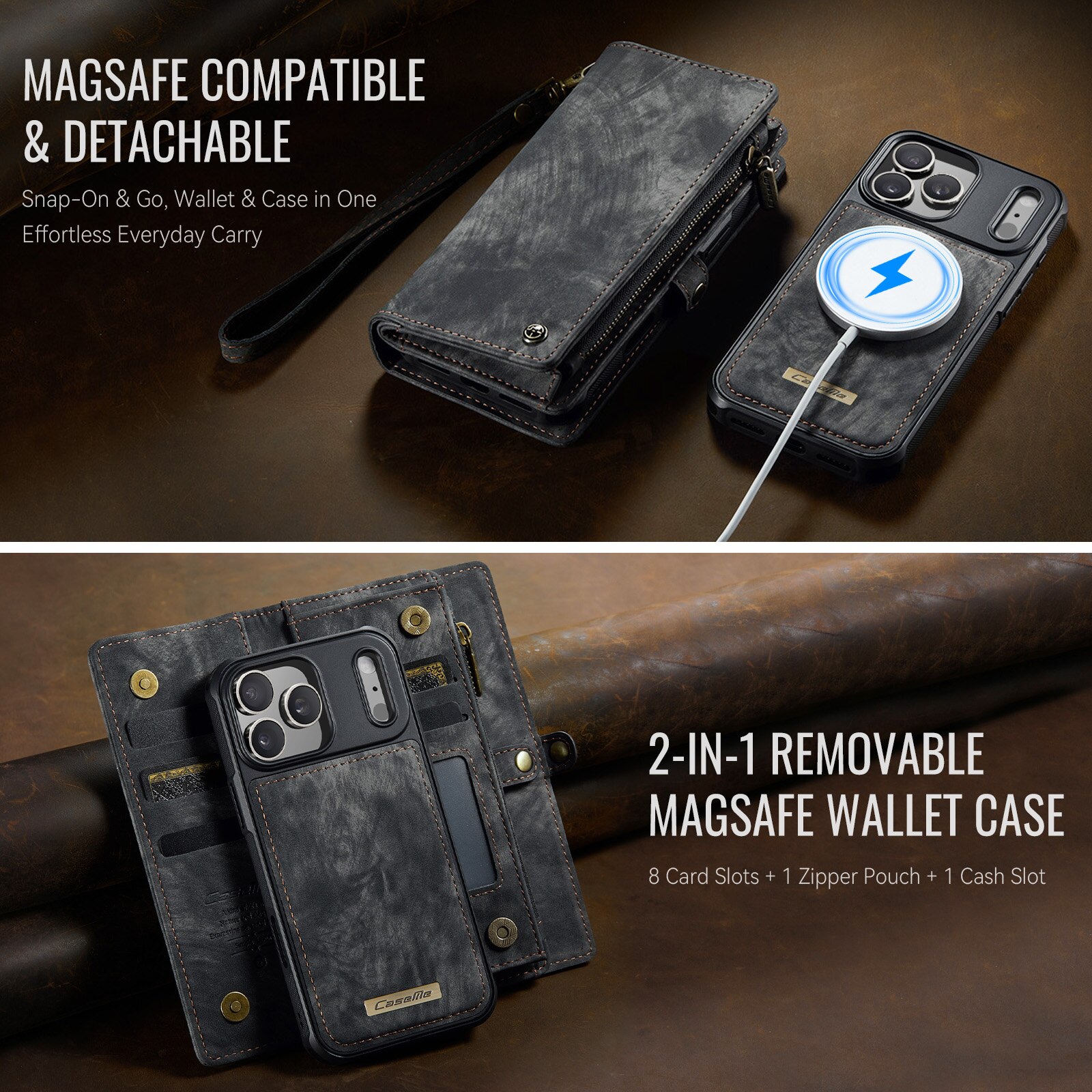 Multi-slot Mobiltaske iPhone 17 Pro Grå