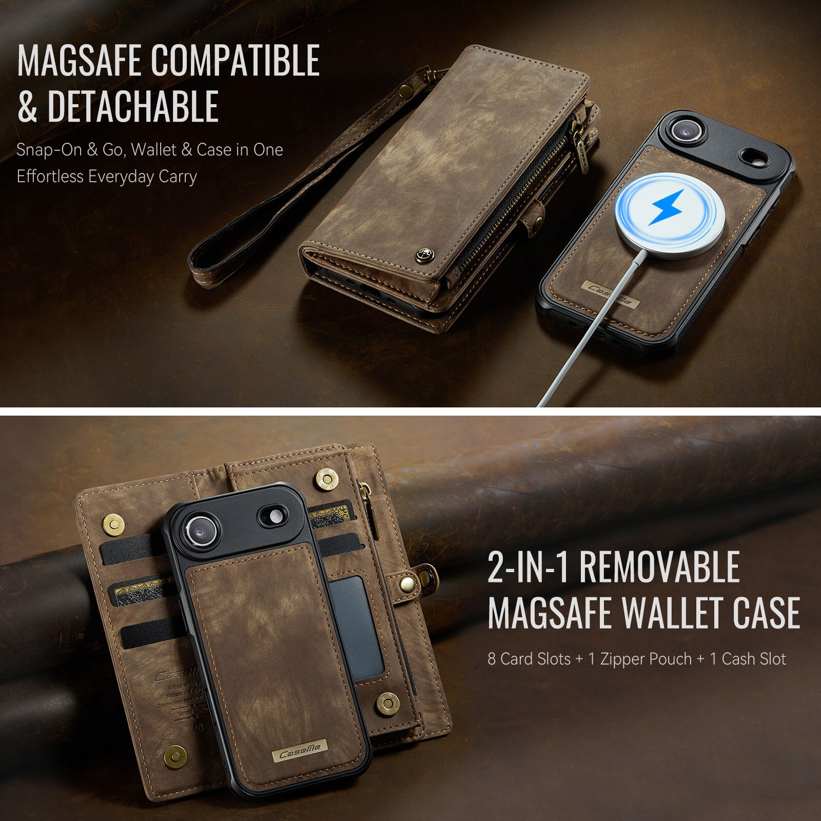 Multi-slot Mobiltaske iPhone Air Brun