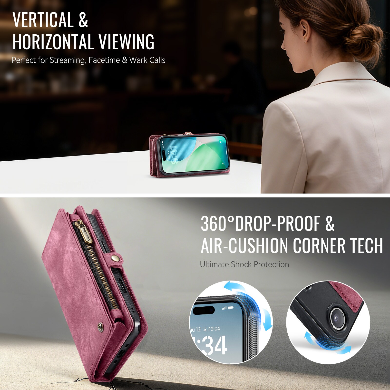 Multi-slot Mobiltaske iPhone Air Rød