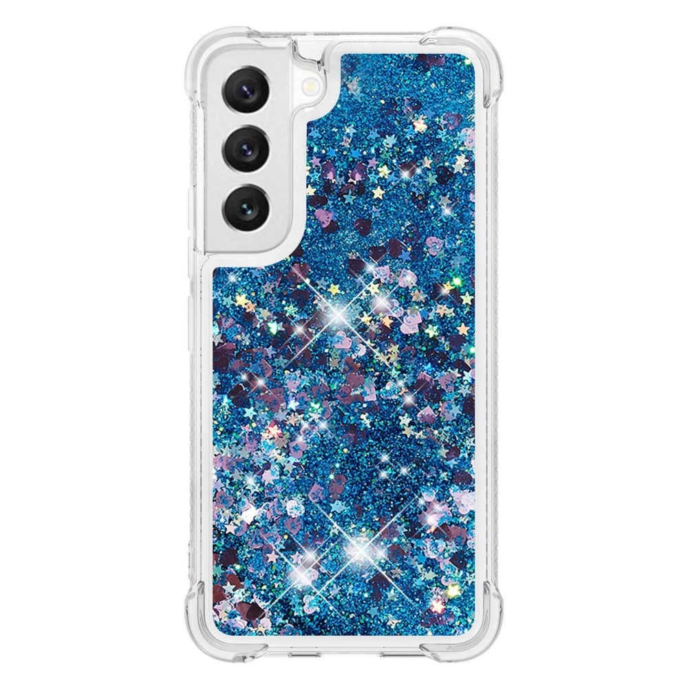Glitter Powder TPU Cover Samsung Galaxy S23 blå
