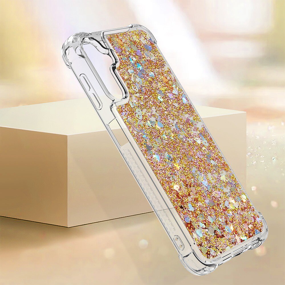 Glitter Powder TPU Cover Samsung Galaxy A14 guld