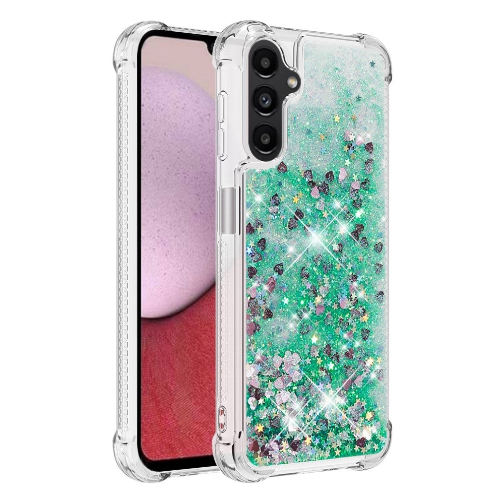 Glitter Powder TPU Cover Samsung Galaxy A14 grøn