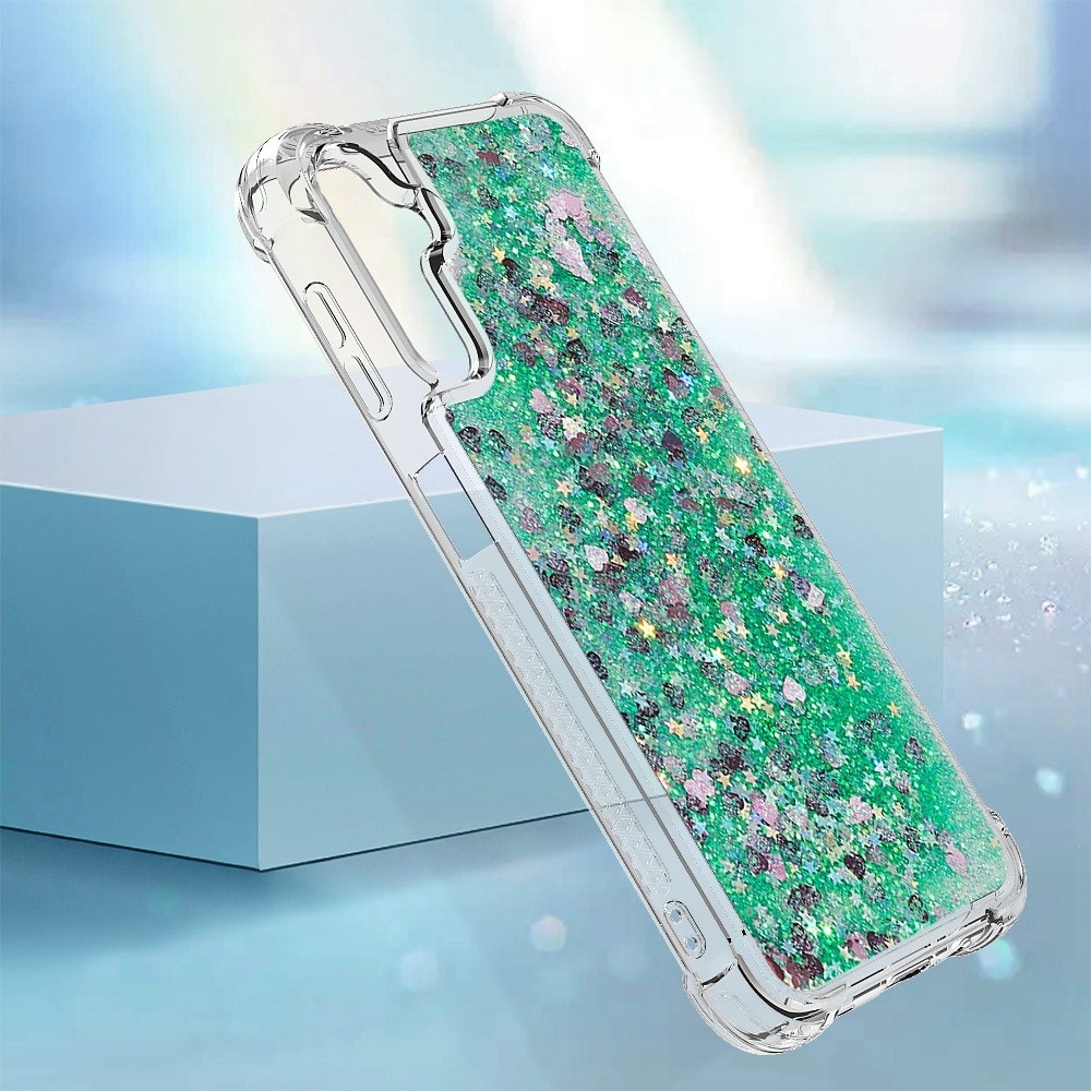 Glitter Powder TPU Cover Samsung Galaxy A14 grøn