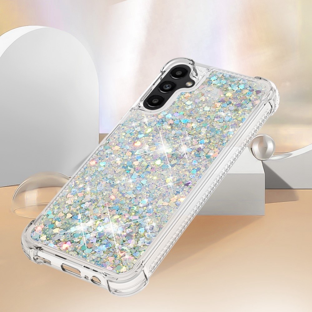 Glitter Powder TPU Cover Samsung Galaxy A14 sølv