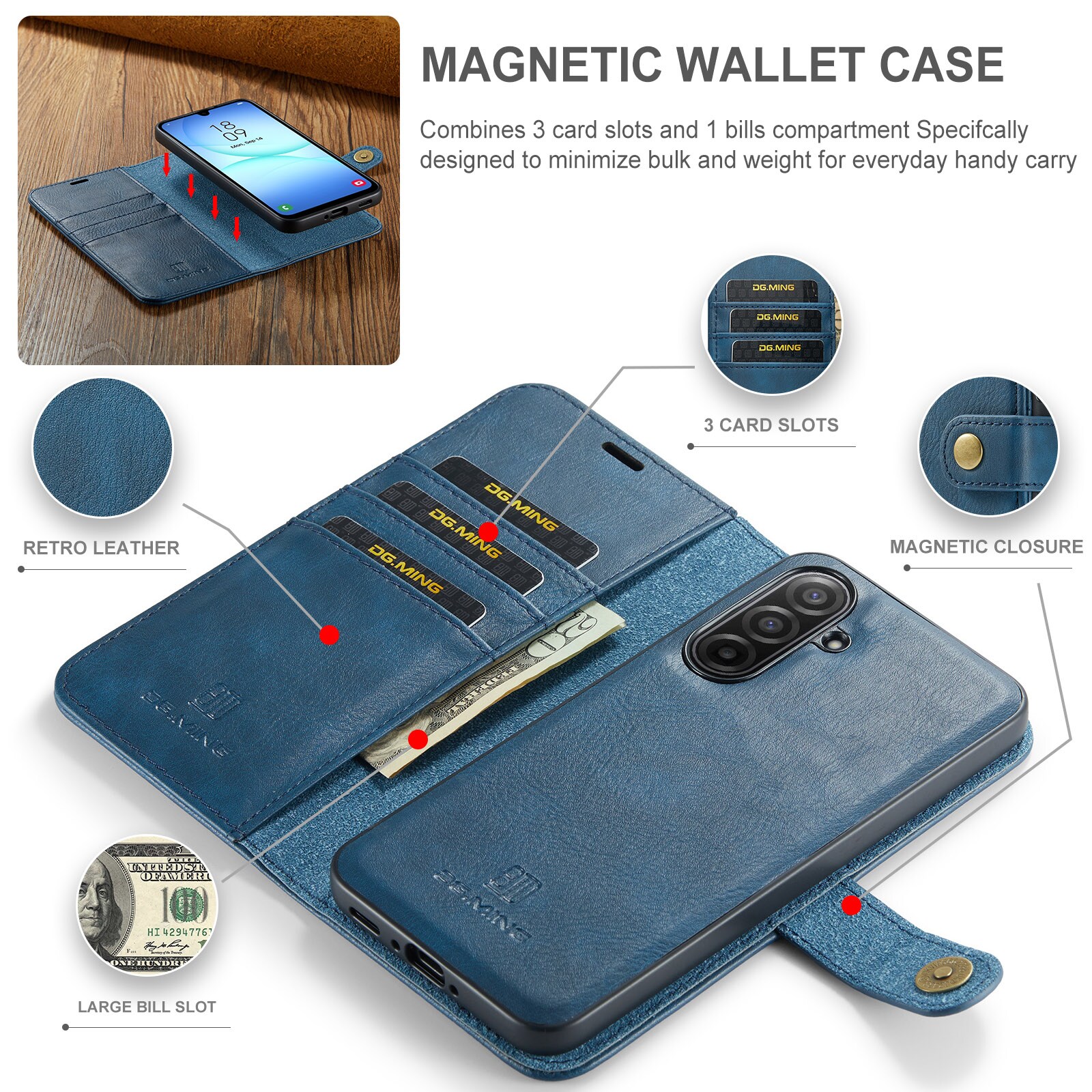 Magnet Wallet Samsung Galaxy A17 Blue