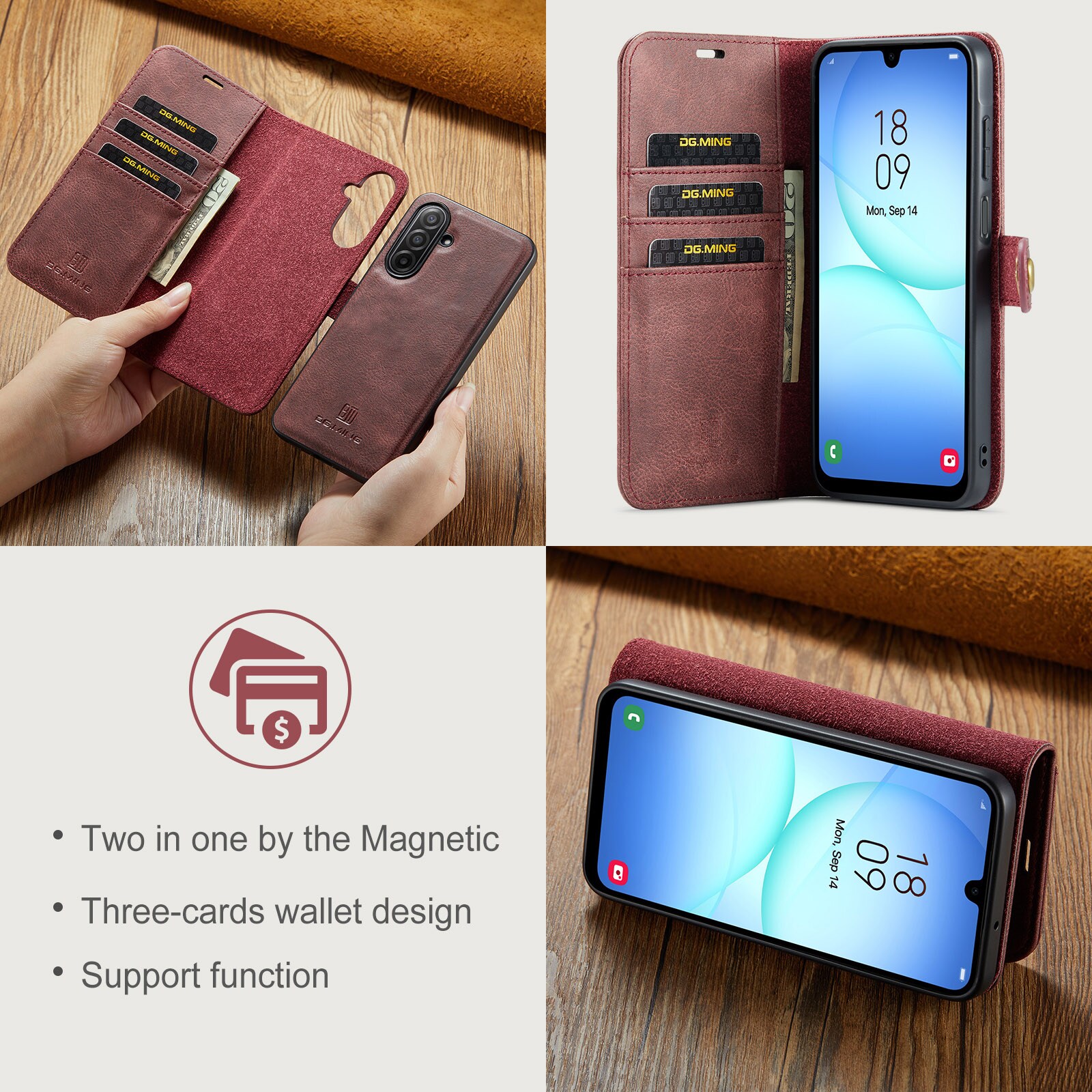 Magnet Wallet Samsung Galaxy A17 Red