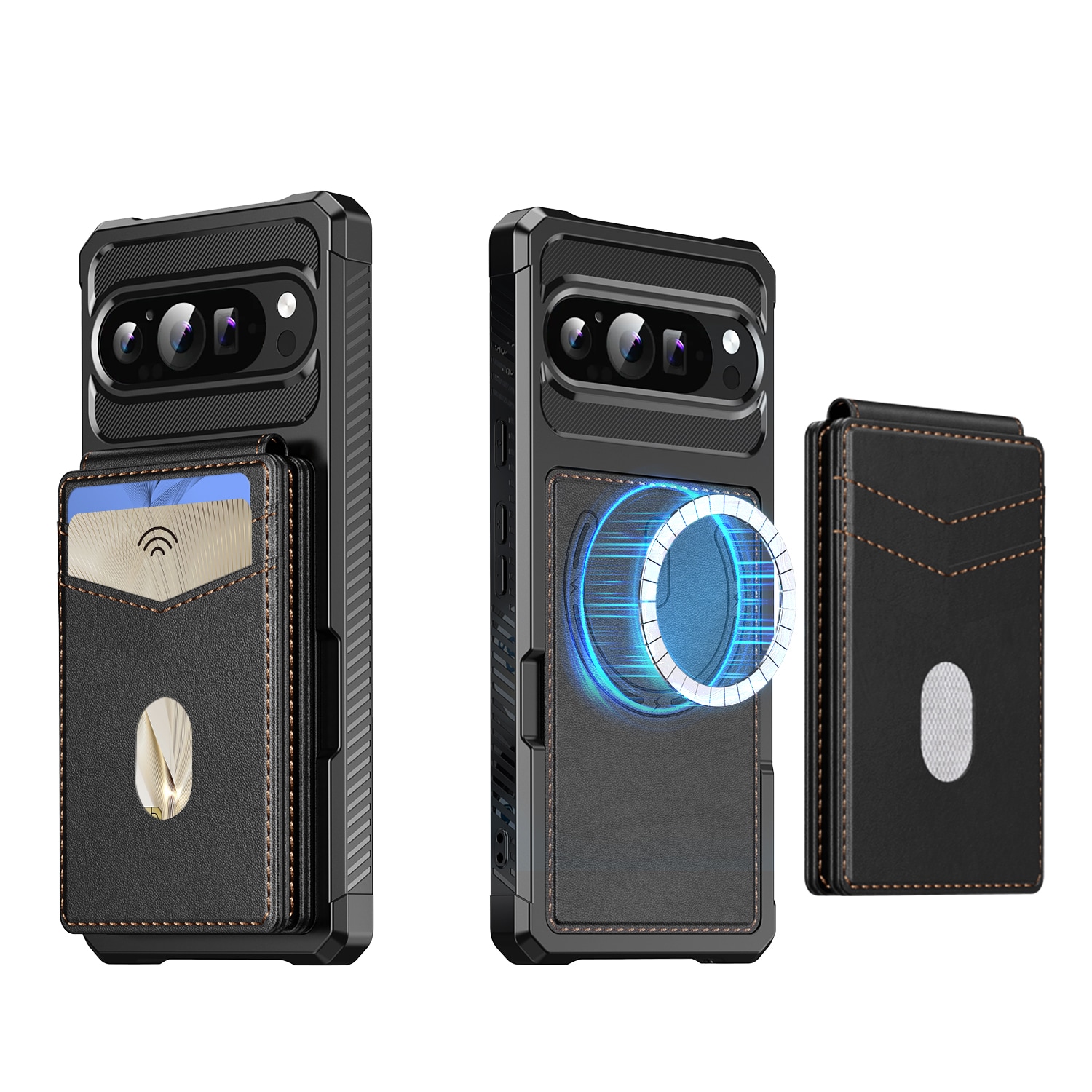 Magnetisk cover med kortholder Google Pixel 10 Sort