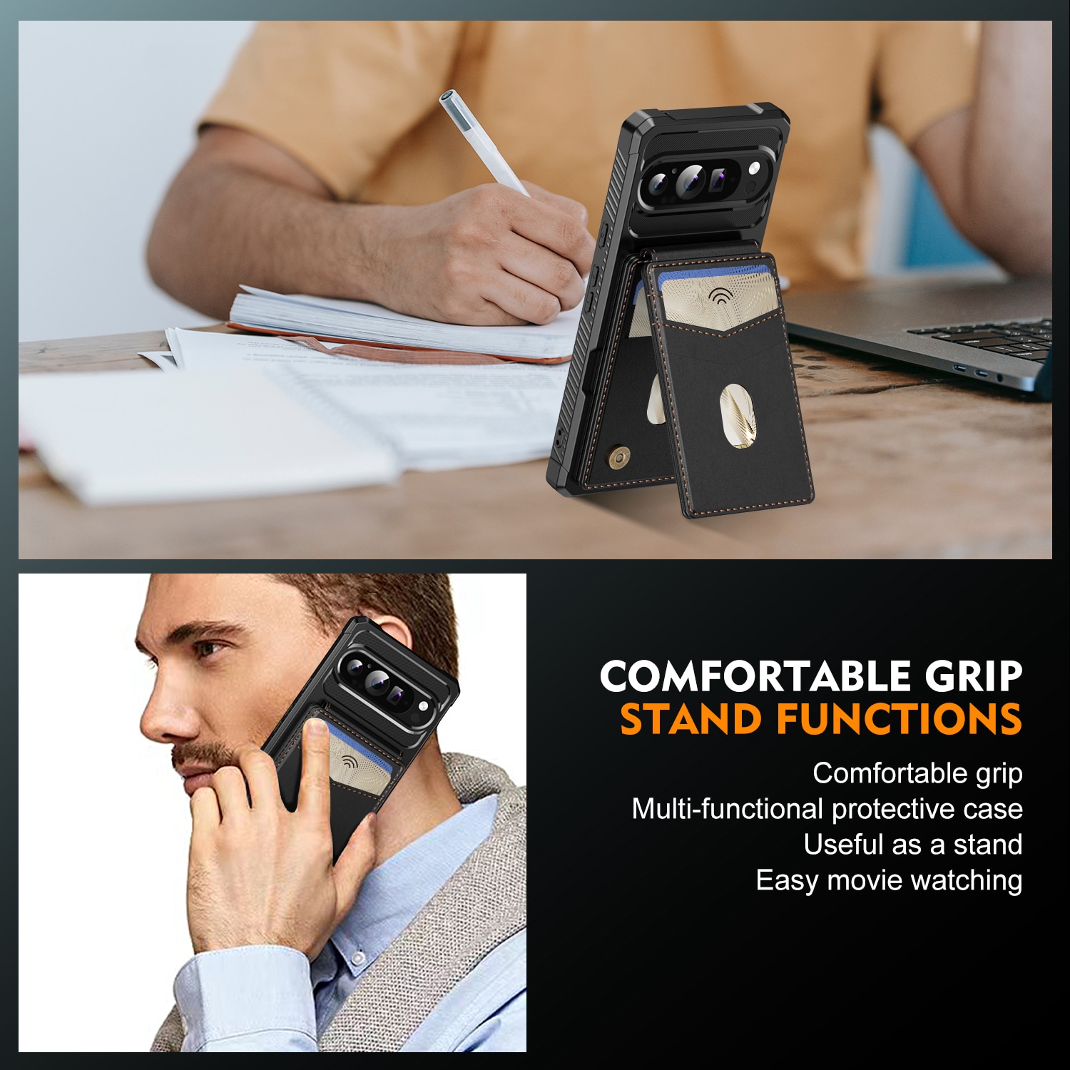 Magnetisk cover med kortholder Google Pixel 10 Sort