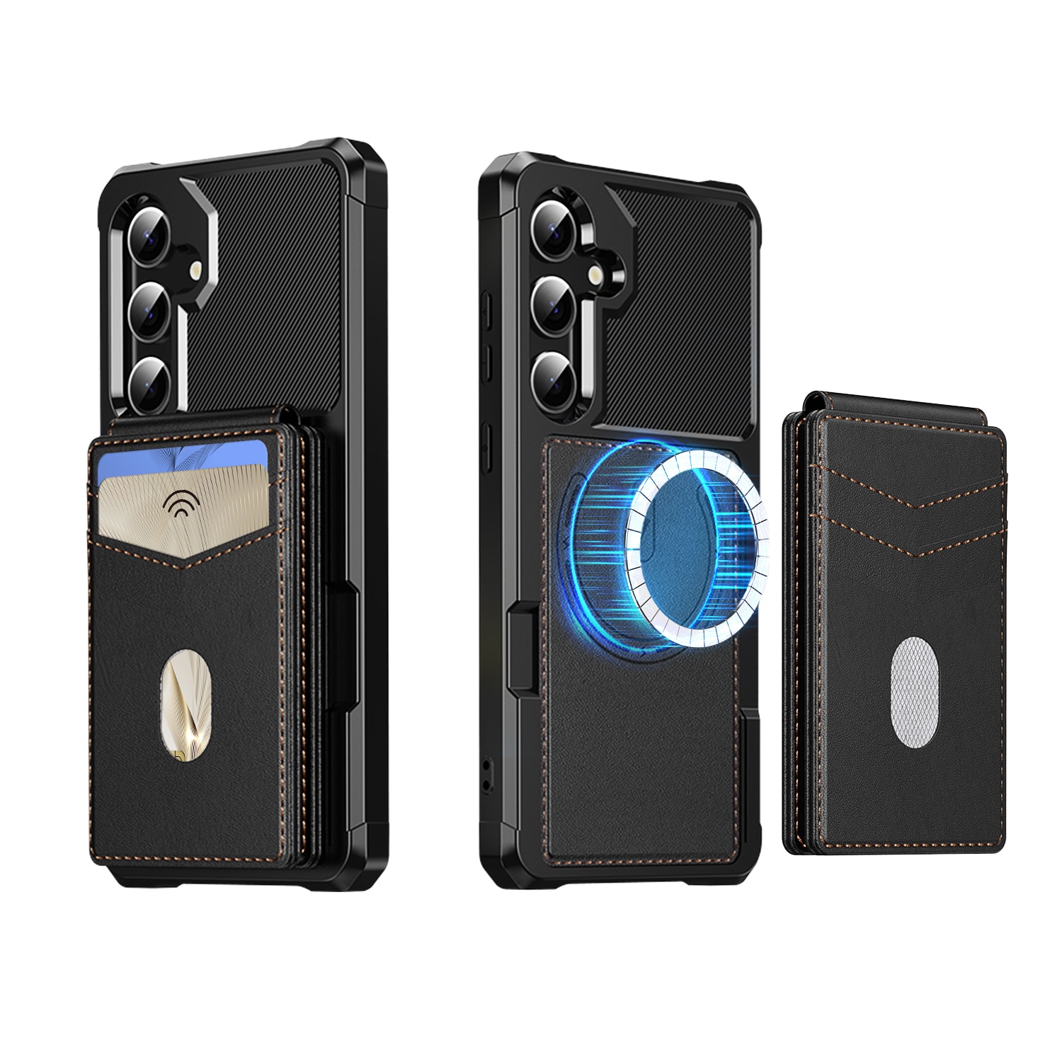 Magnetisk cover med kortholder Samsung Galaxy S24 Sort