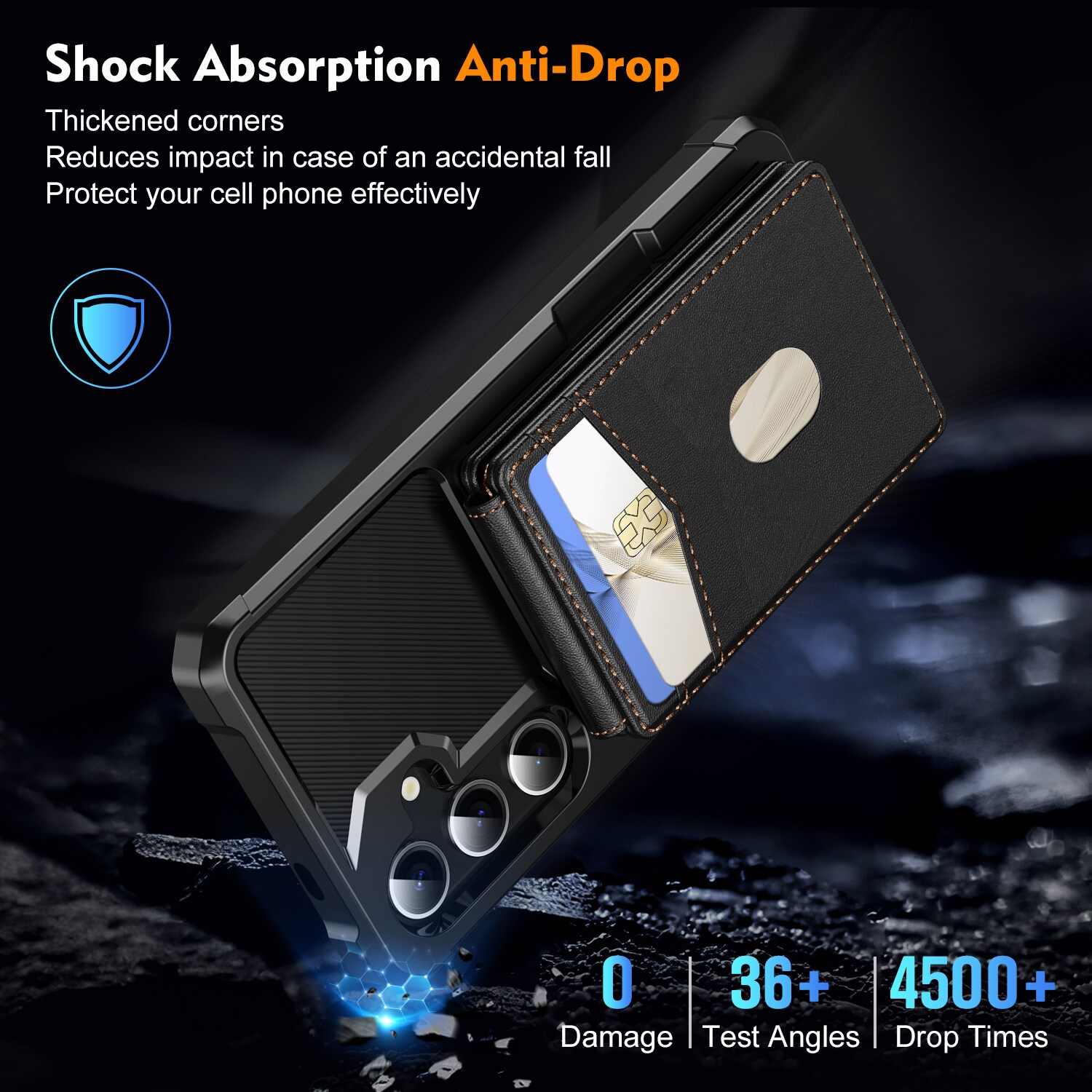 Magnetisk cover med kortholder Samsung Galaxy S24 Sort