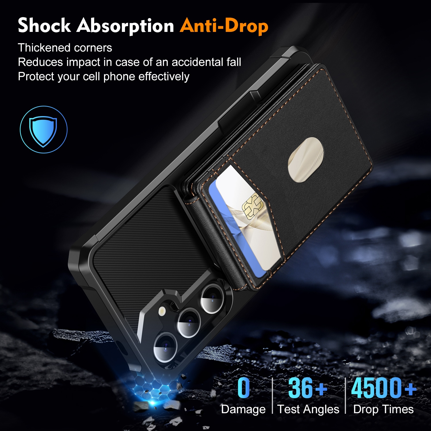 Magnetisk cover med kortholder Samsung Galaxy S25 Sort