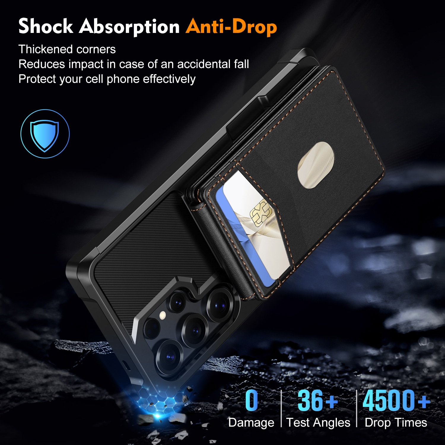 Magnetisk cover med kortholder Samsung Galaxy S25 Ultra Sort