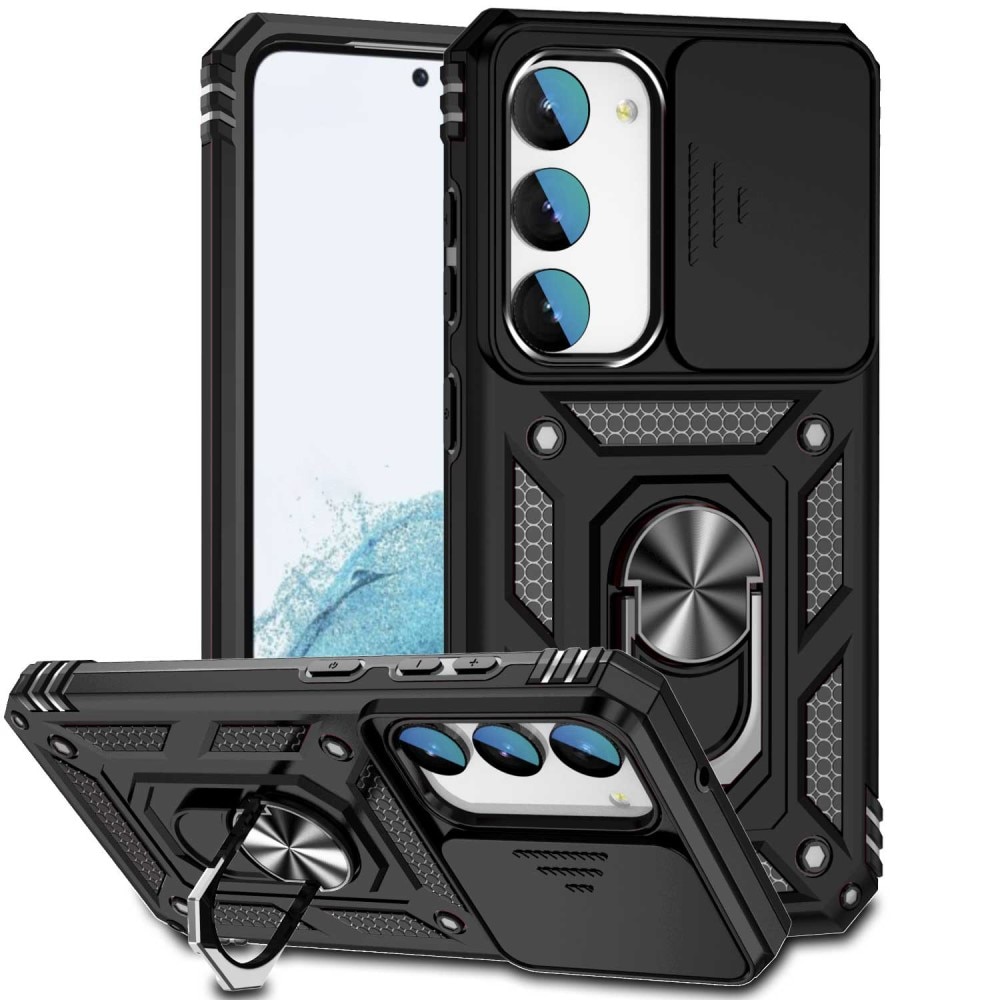 Hybridcover Ring + Kamerabeskyttelse Samsung Galaxy S23 Plus Sort