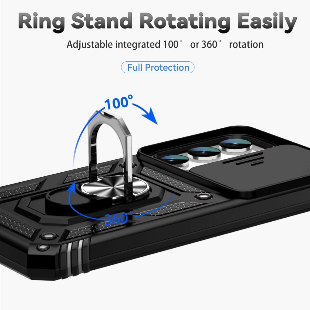 Hybridcover Ring + Kamerabeskyttelse Samsung Galaxy S23 Plus Sort
