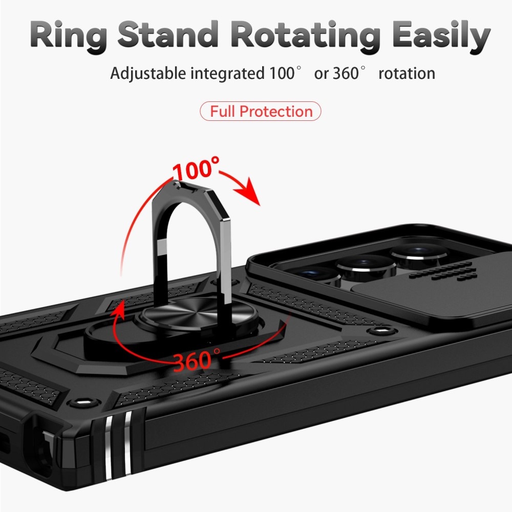 Hybridcover Tech Ring+Kamerabeskyttelse Samsung Galaxy S23 Ultra sort