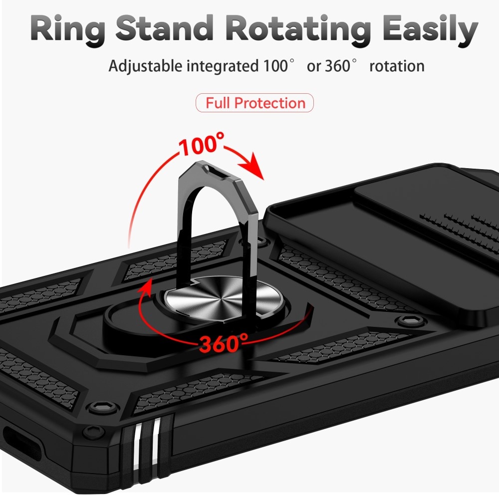 Hybridcover Tech Ring+Kamerabeskyttelse Google Pixel 7 Pro sort