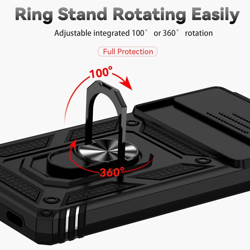 Hybridcover Tech Ring+Kamerabeskyttelse Google Pixel 6a sort