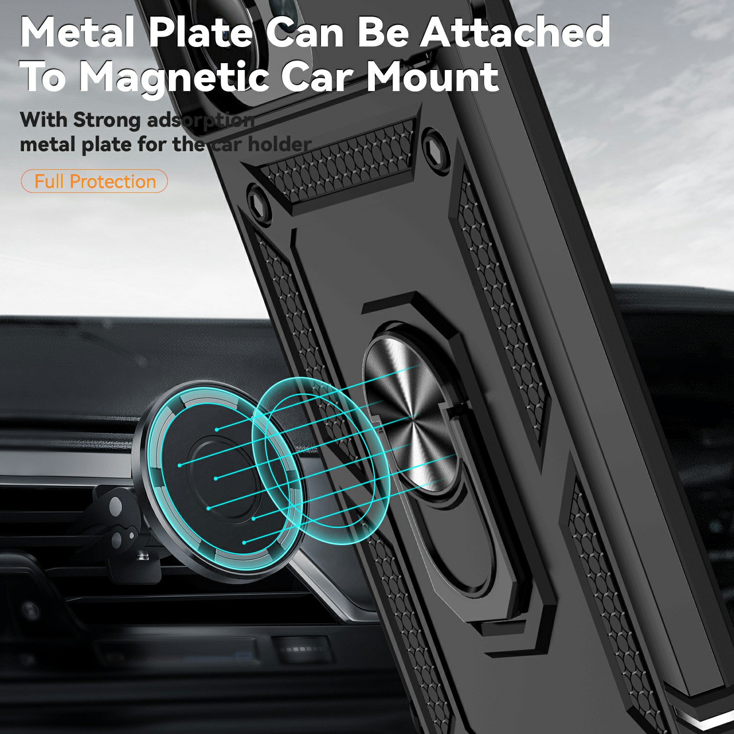 Hybridcover Ring + Kamerabeskyttelse Xiaomi Redmi 15C Sort