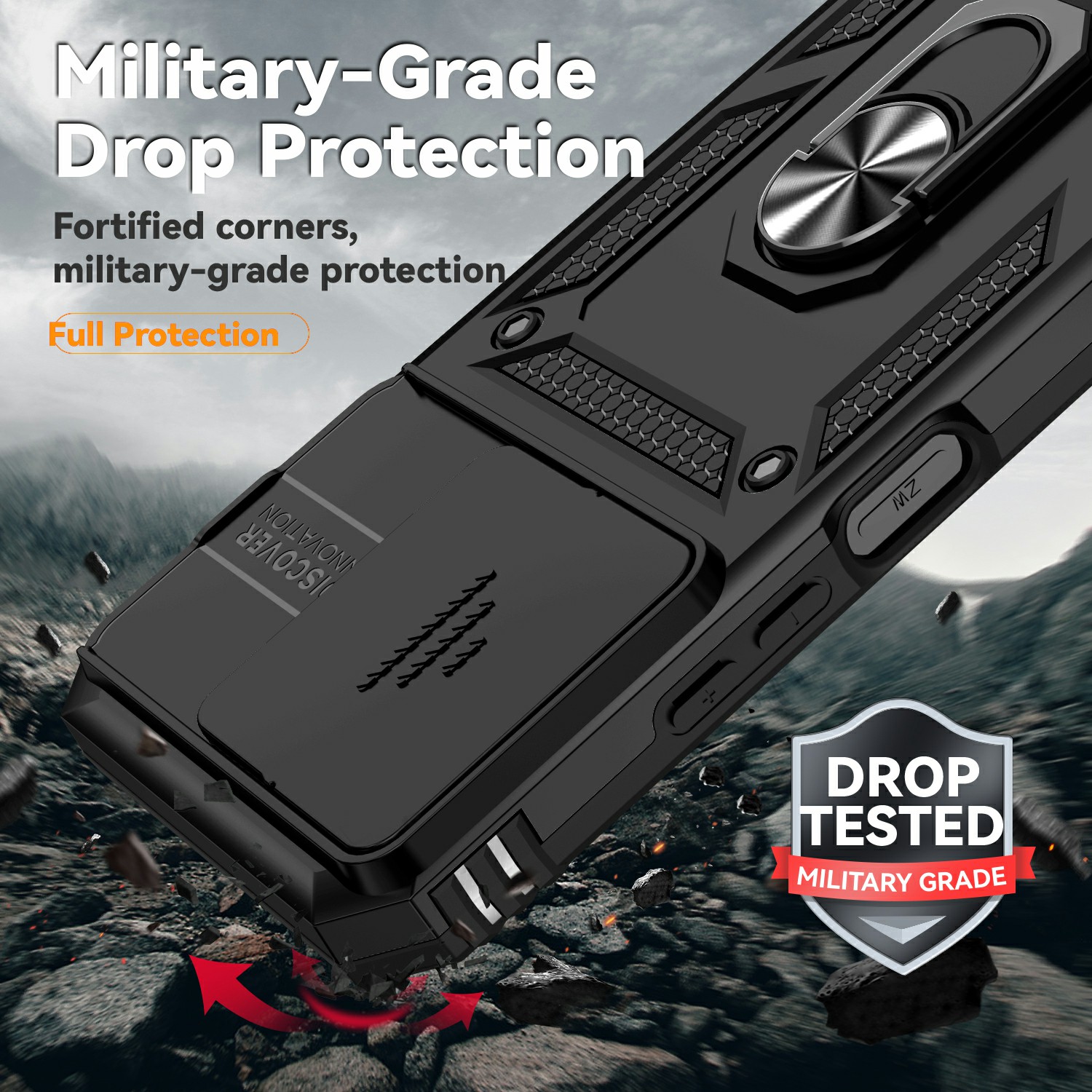 Hybridcover Ring + Kamerabeskyttelse Xiaomi Redmi 15C Sort