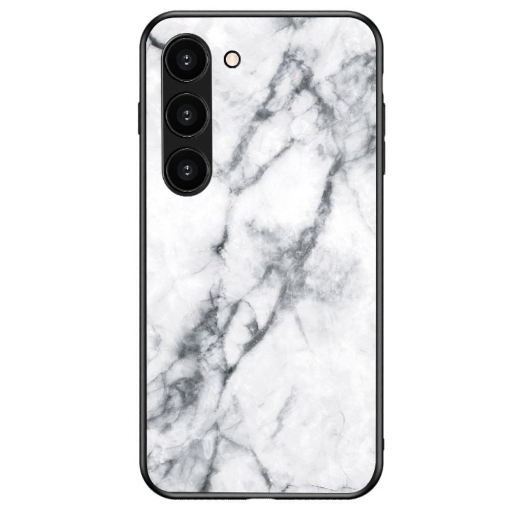 Cover Hærdet Glas Samsung Galaxy S23 hvid marmor
