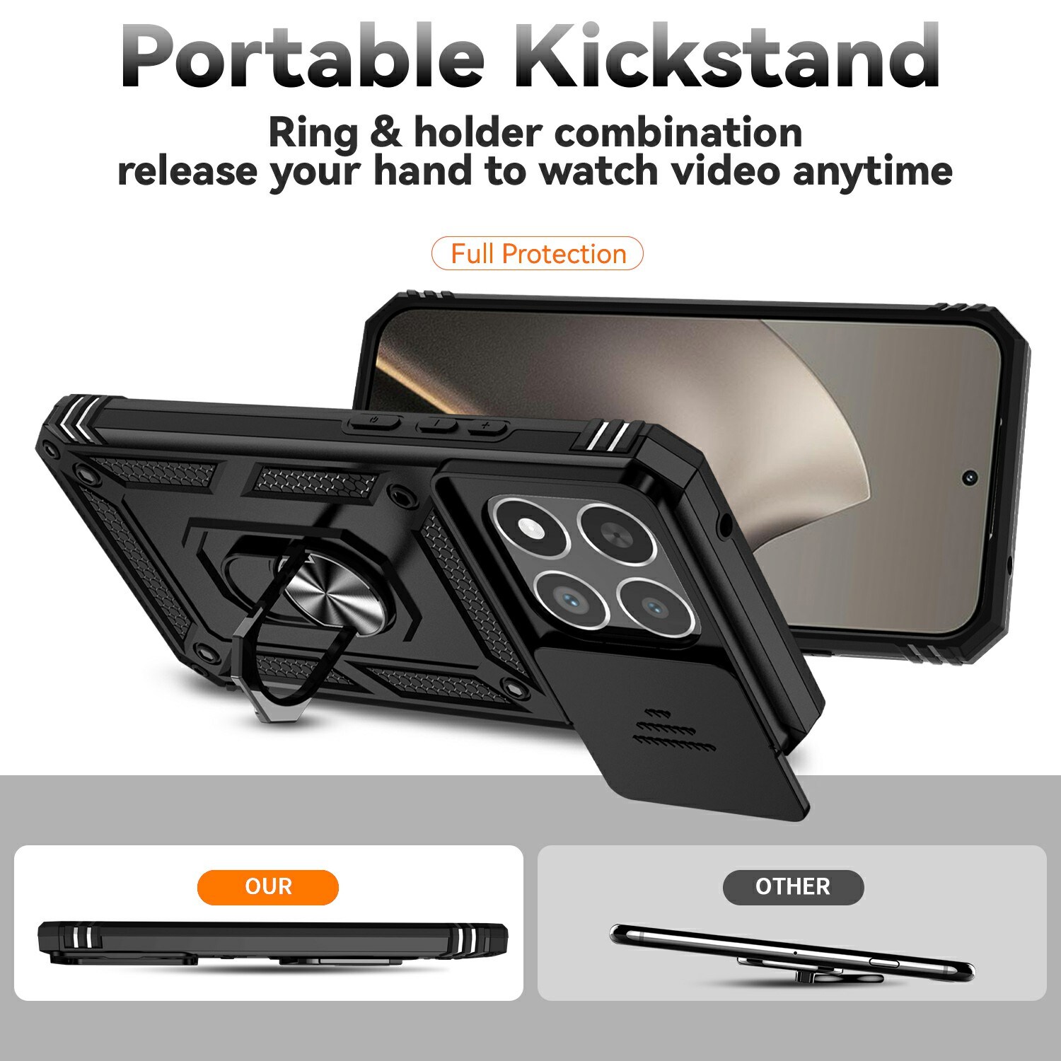 Hybridcover Ring + Kamerabeskyttelse Xiaomi 15T Sort