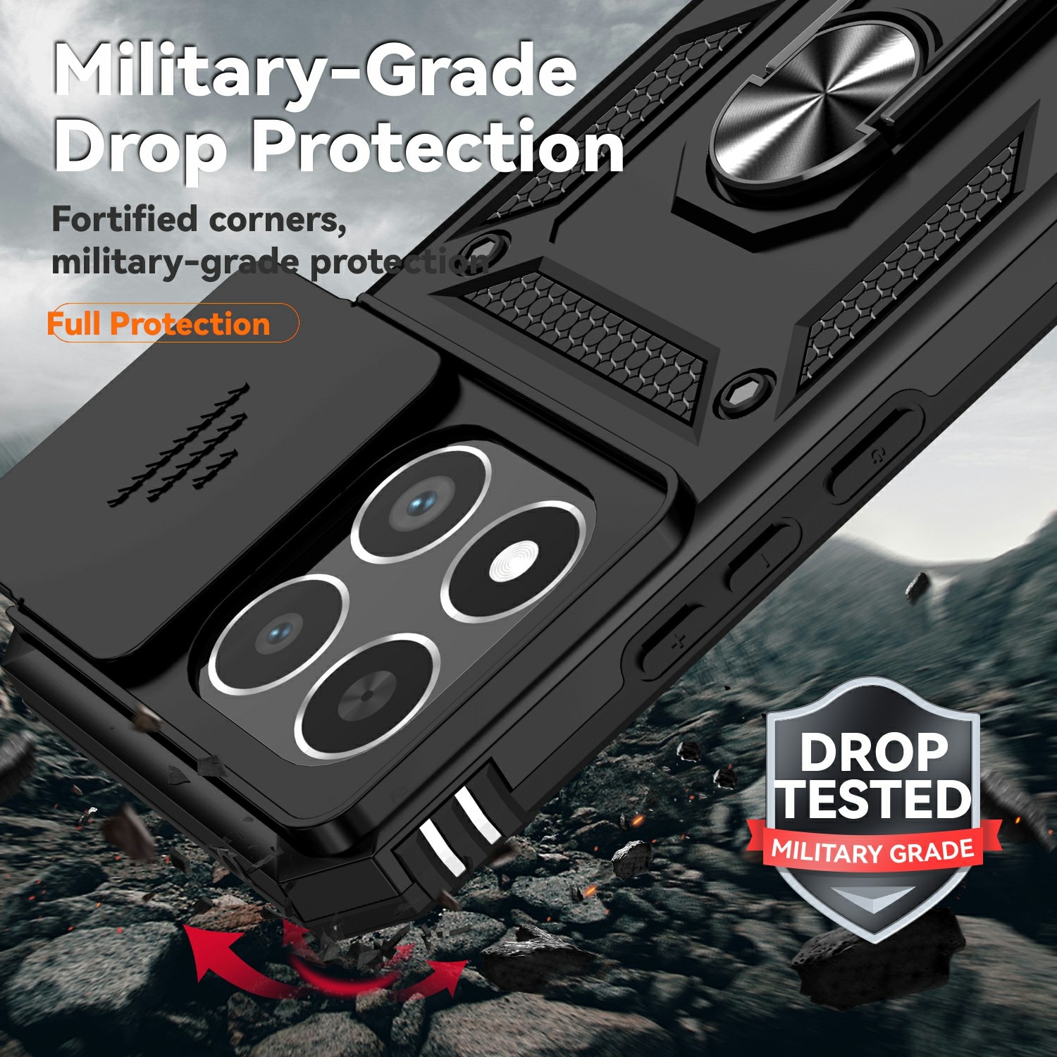 Hybridcover Ring + Kamerabeskyttelse Xiaomi 15T Sort