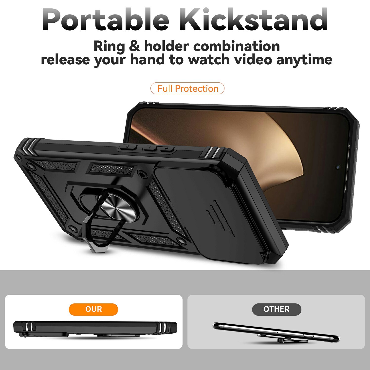 Hybridcover Ring + Kamerabeskyttelse Xiaomi 15T Pro Sort