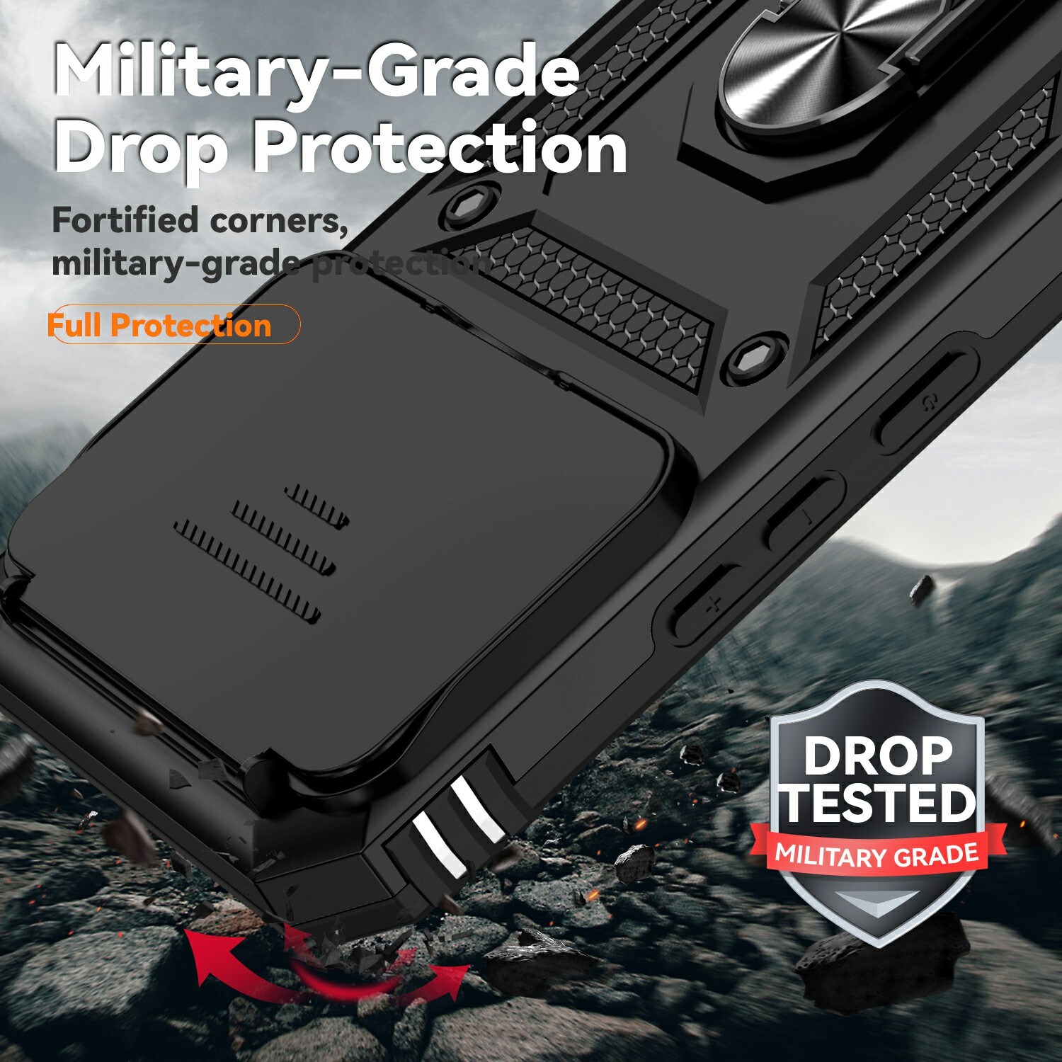 Hybridcover Ring + Kamerabeskyttelse Xiaomi 15T Pro Sort