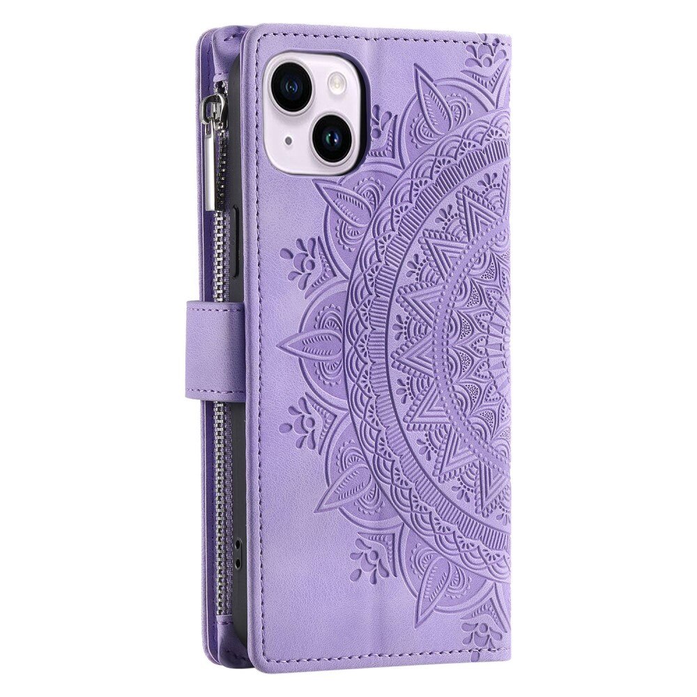 Pung Taske iPhone 14 Mandala lila