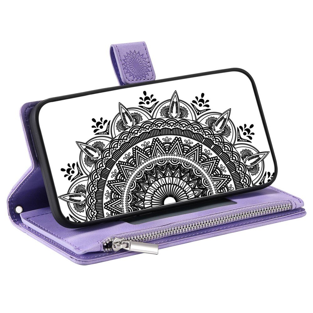 Pung Taske iPhone 14 Mandala lila