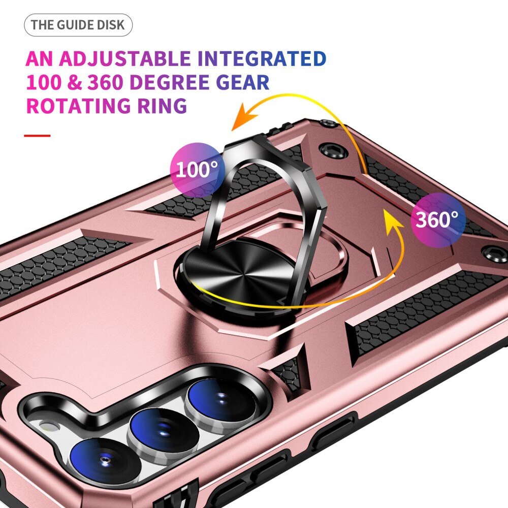 Hybridcover Tech Ring Samsung Galaxy S23 rose guld