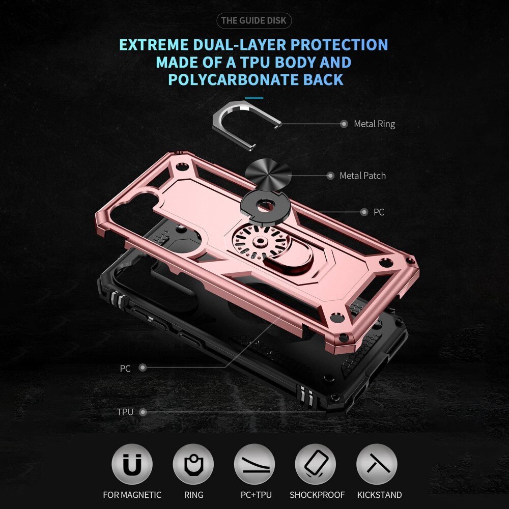 Hybridcover Tech Ring Samsung Galaxy S23 rose guld