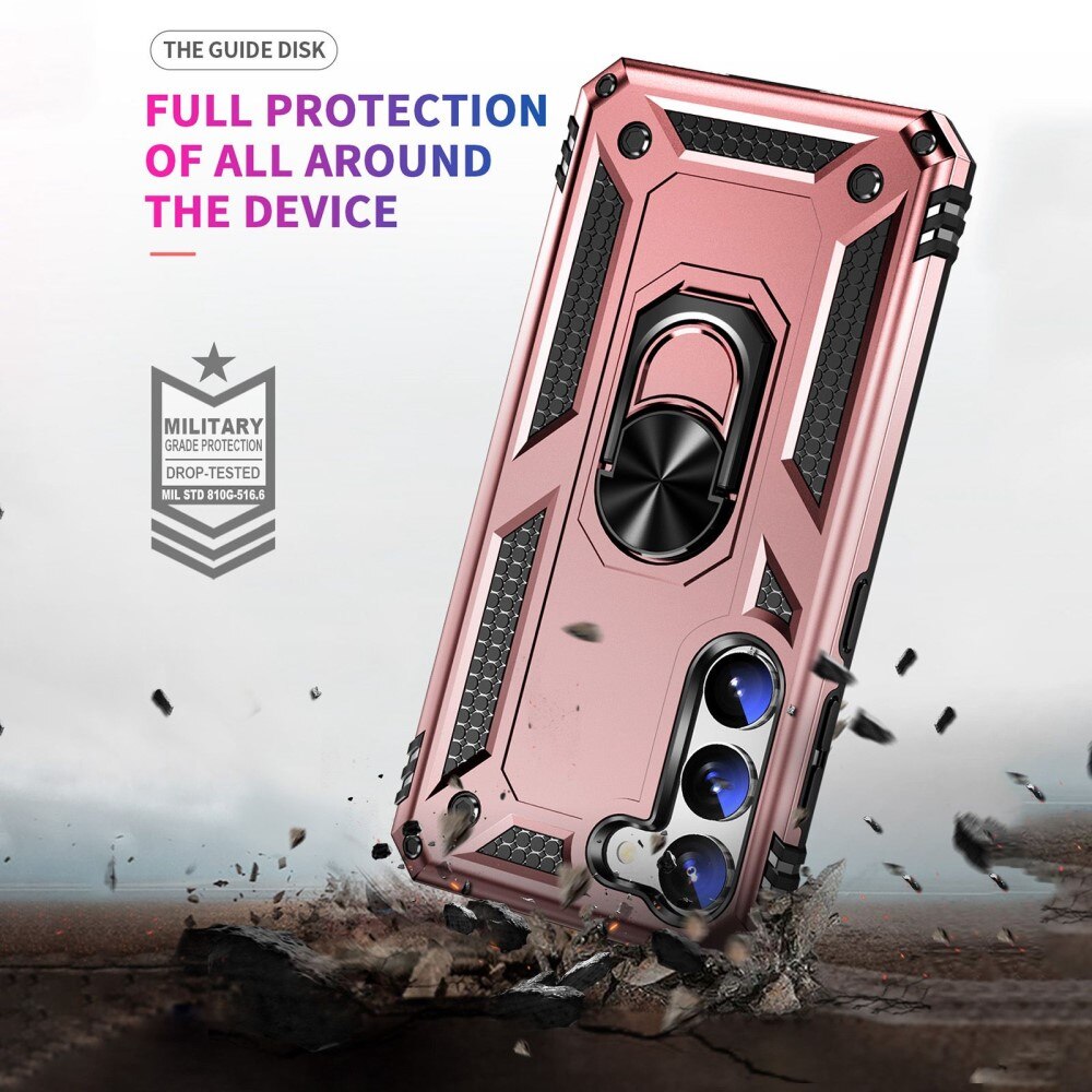 Hybridcover Tech Ring Samsung Galaxy S23 rose guld