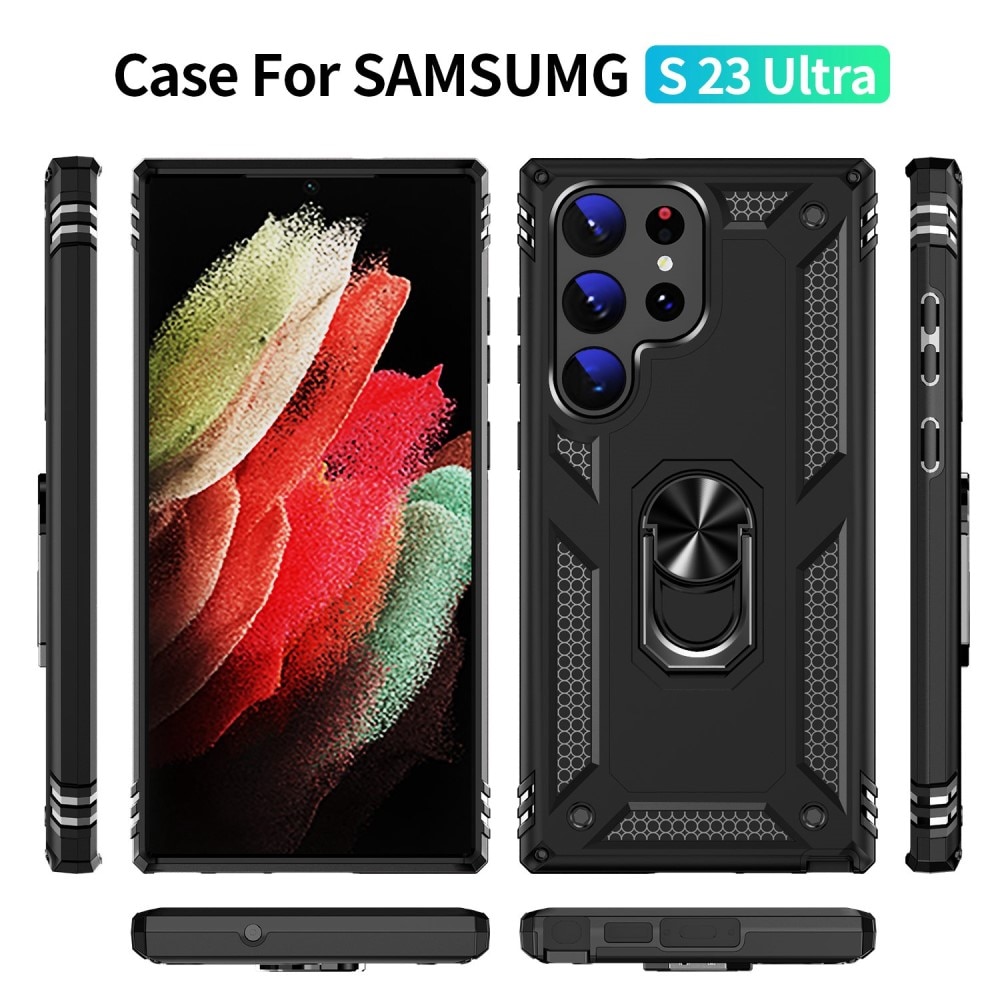 Hybridcover Tech Ring Samsung Galaxy S23 Ultra sort