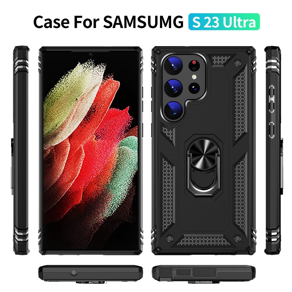 Hybridcover Tech Ring Samsung Galaxy S23 Ultra sort