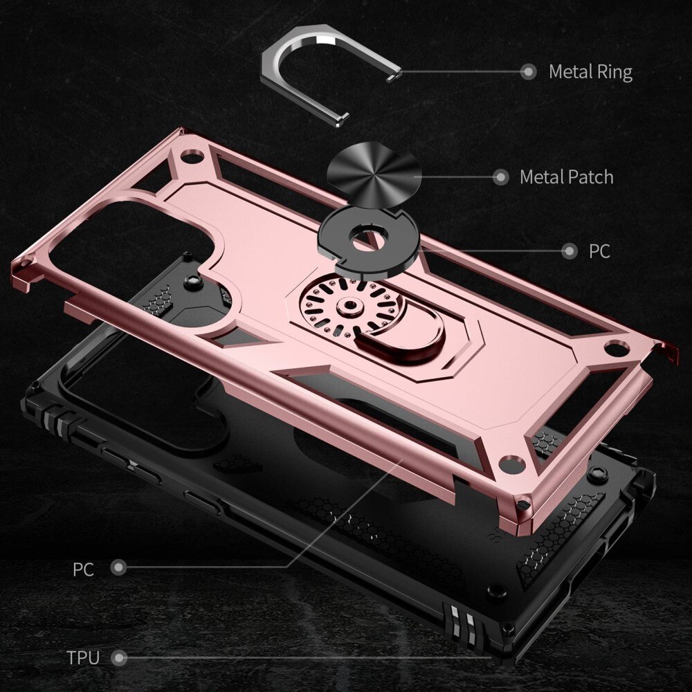 Hybridcover Tech Ring Samsung Galaxy S23 Ultra rose guld