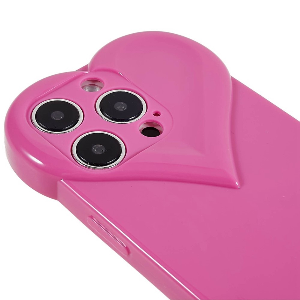 TPU Cover Hjerte iPhone 14 Pro lyserød