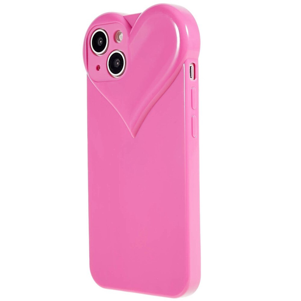 TPU Cover Hjerte iPhone 14 lyserød