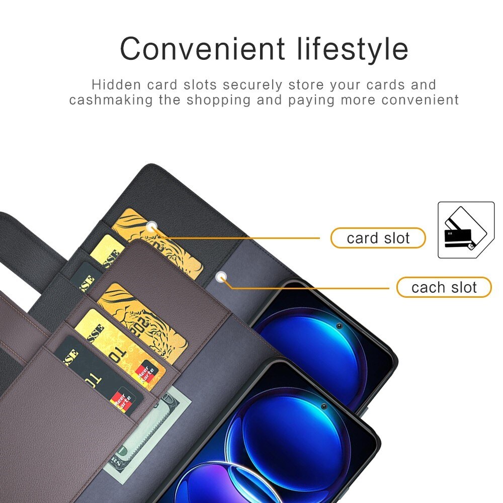 Ægte Læderetui Xiaomi Redmi Note 12 Sort