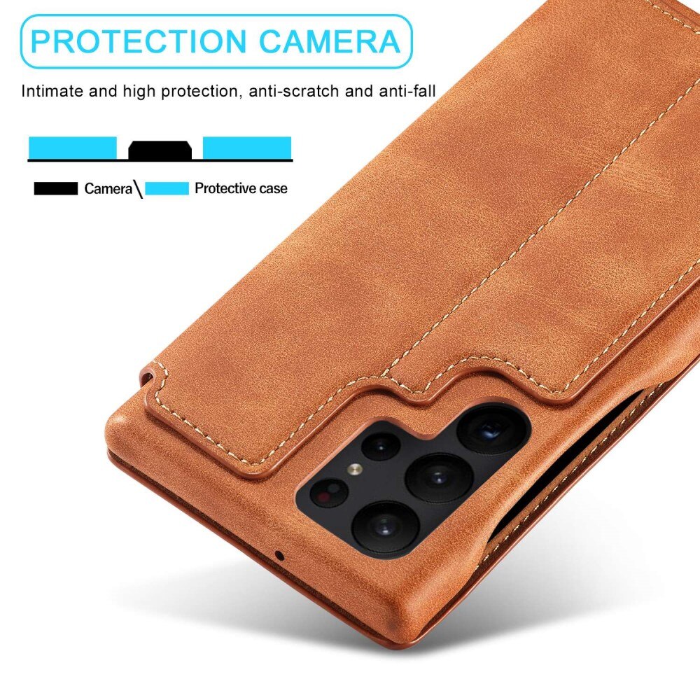 Slim Tegnebogsetui Samsung Galaxy S23 Ultra cognac